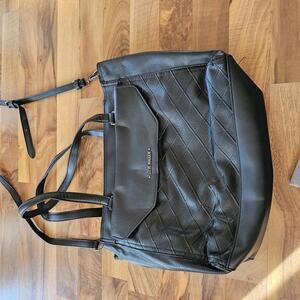 Steve Madden Black Breyden Large Quilted Tote Bag commuter